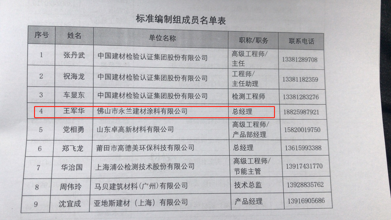 佛山市永兰建材涂料科技有限公司